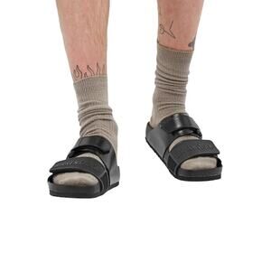 Rick Owens x Birkenstock Rotterdam Slides Black Leather EU 42 US 9 Sandals